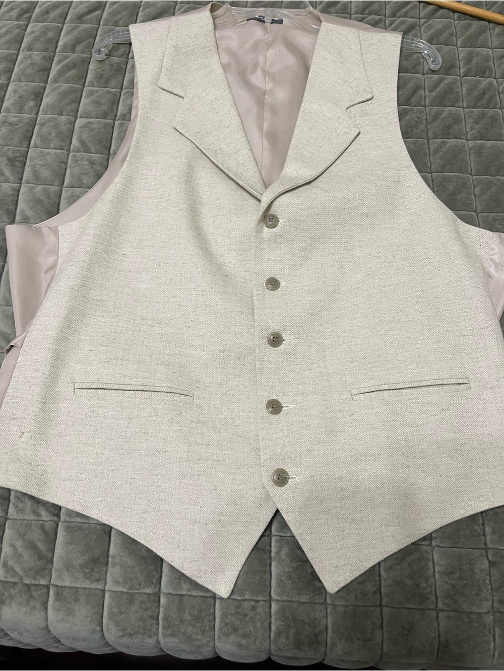 HAGGAR Linen blend Vest Summer Wedding Casual
